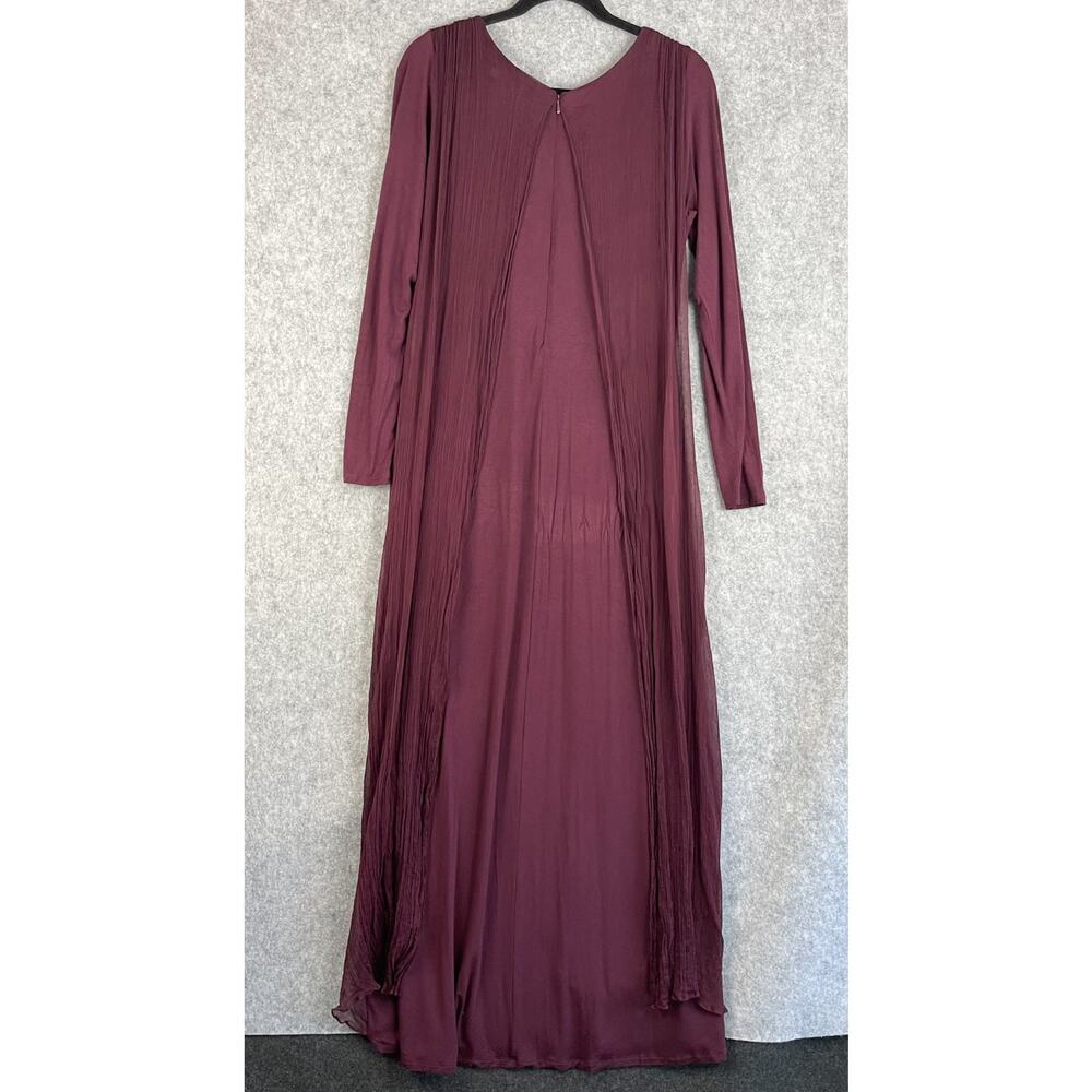 Soft Surroundings Isabetta Dress Womens Medium Purple Silk Stretch Maxi Flowy - Picture 9 of 14